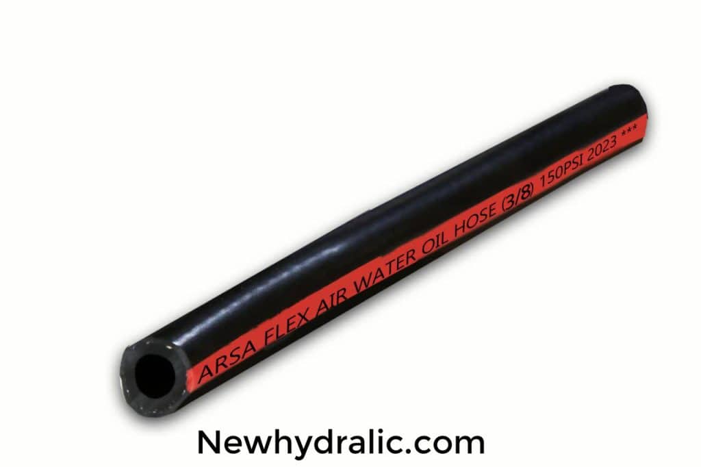 شیلنگ نخدار مشکی خط قرمز سایز 5/16 | 8 میلی متر